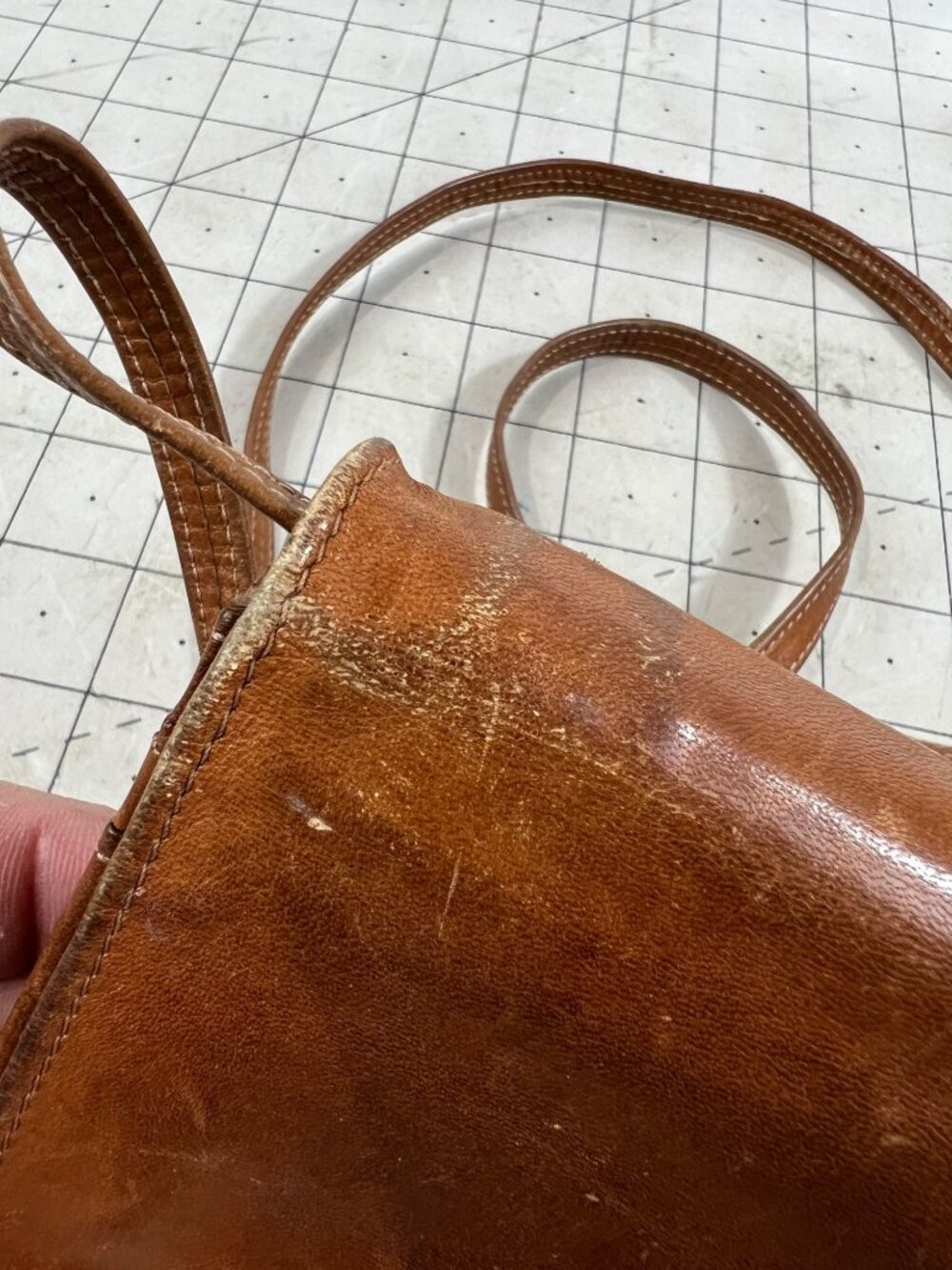 G.H. Bass & Co. Brown Leather Wallet Crossbody Bag Full Grain Leather vintage - Picture 10 of 10